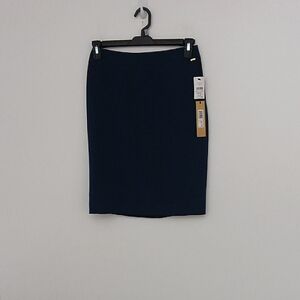 Donna Karan Pencil Skirt Women's Size 2 Navy Blue Knee-Length Suit Career NEW